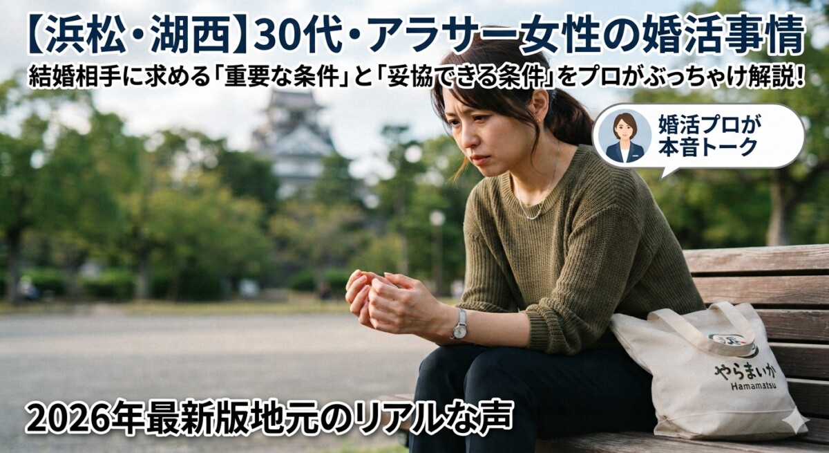 浜松の30代女性が婚活で悩む様子 浜松湖西婚活サービス結い